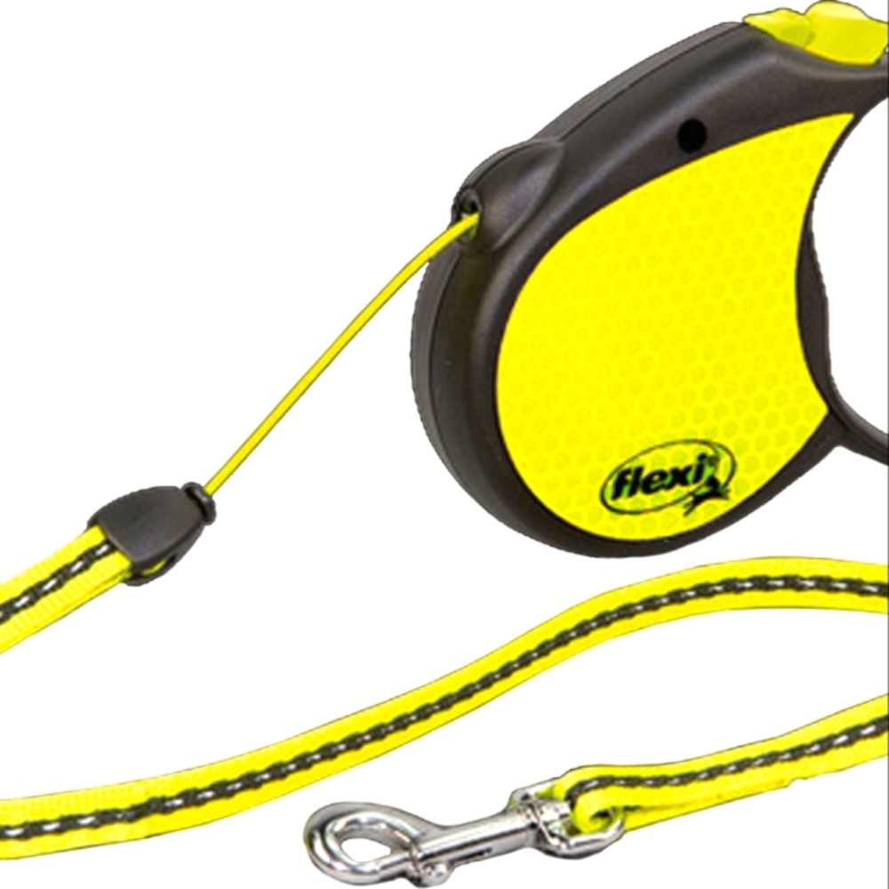 NEW FLEXI NEW NEON RETRACTABLE LEASH 16FT TAPE MEDIUM